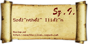 Szánthó Ilián névjegykártya
